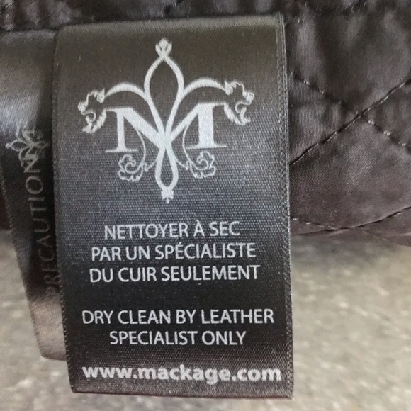 MACKAGE wool blend coat with leather features size M - Picture 8 of 10